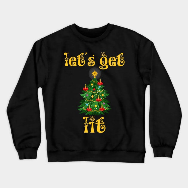 Let's Get Lit Drinking Funny Christmas Crewneck Sweatshirt by medrik